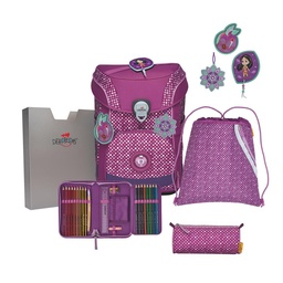 [503706-12] Der Die Das Schulranzen-Set Ergoflex Easy 2024 (Purple Dots)