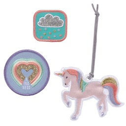 [503815-01] Lässig Anhänger & Patches 3er Set (Unicorn glitter)