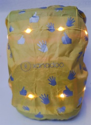[503953-1] Xanadoo Schulranzen-Allwetterüberzug mit Reflektordruck und LED (Aufladung über USB) (Neon-Gelb)
