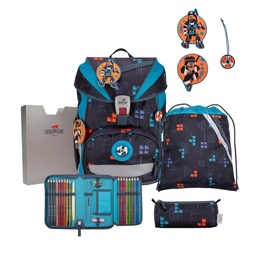 [503989-01] Der Die Das Schulranzen-Set Ergoflex Light 2025/2026 5 tlg. (Ninja Fighter)