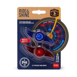 [504213-1] Legami Set mit 2 Lichtern für die Fahrradspeichen - Ride & Shine (Space)