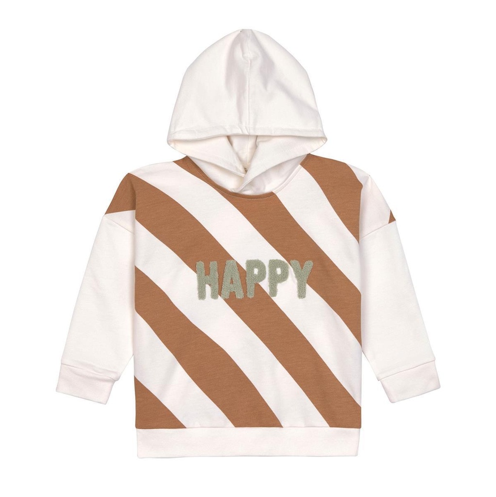 Lässig Hoodie Kinder Gestreift Little Gang, Weiß Karamell 86-92
