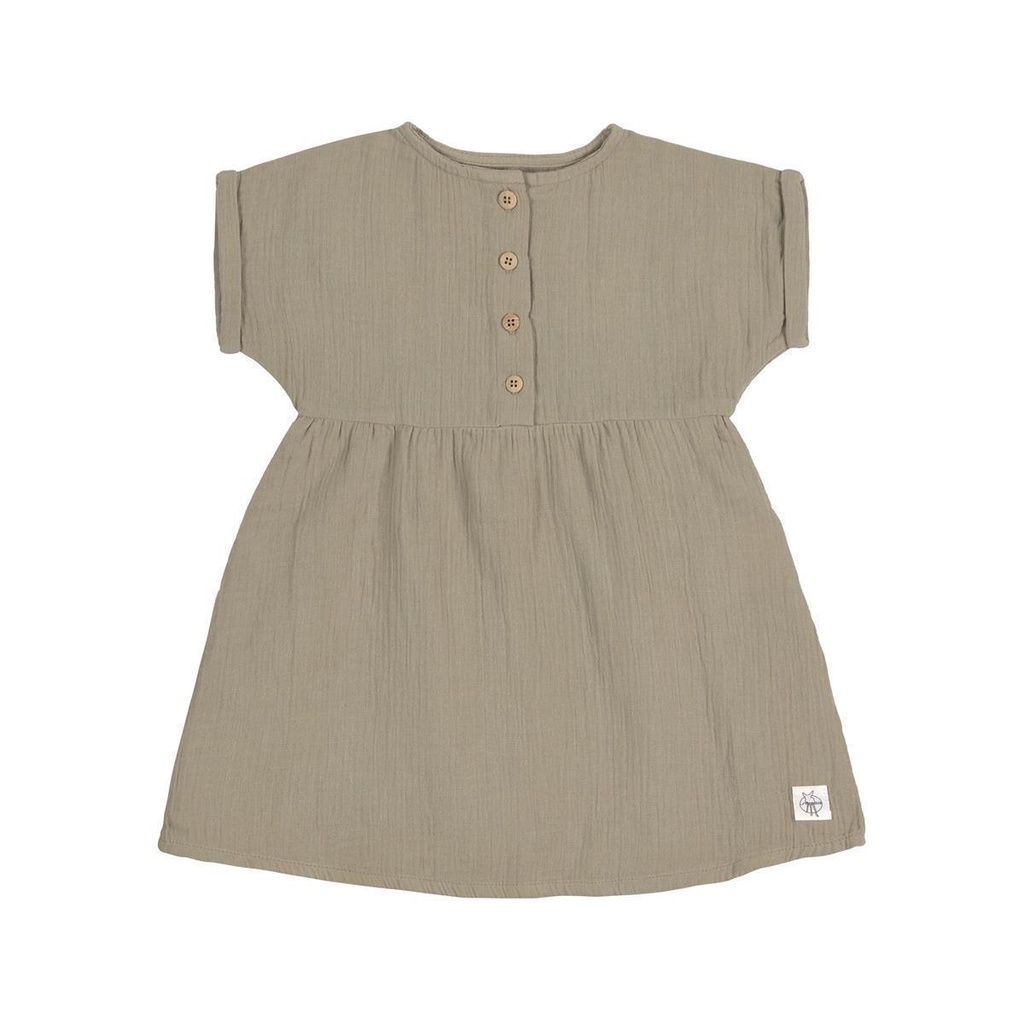 Lässig Kinderkleid - Bio Baumwolle Oliv