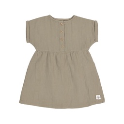 [504237-1] Lässig Kinderkleid - Bio Baumwolle Oliv (62/68)
