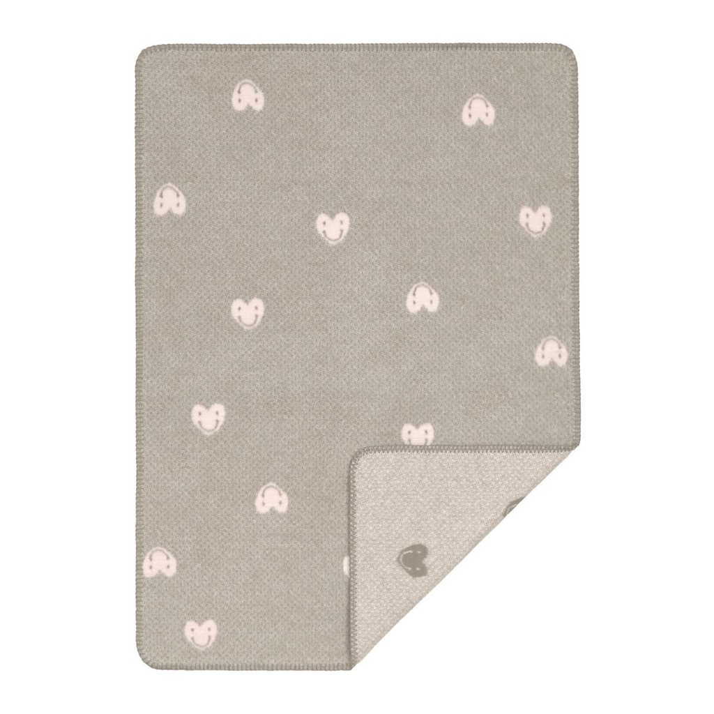 Lässig Babydecke Bio-Baumwolle 75x100 Grau Rosa