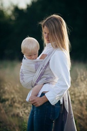 [500986] Didymos Tragetuch Gr. 6 (WELEDA Weiße Malve Fee (Ecru, Lila, Gr. 6)