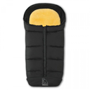 [501507] Heitmann Felle - Komfort 2-in-1-Fußsack mit herausnehmbarer Lammfell-Einlage - Serie “Eisbärchen” (Schwarz)