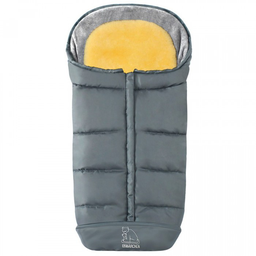 [501508] Heitmann Felle - Komfort 2-in-1-Fußsack mit herausnehmbarer Lammfell-Einlage - Serie “Eisbärchen” (Grau)