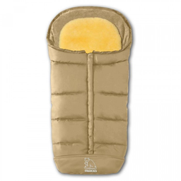 [501509] Heitmann Felle - Komfort 2-in-1-Fußsack mit herausnehmbarer Lammfell-Einlage - Serie “Eisbärchen” (Beige)