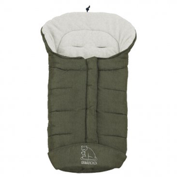 [501532] Heitmann Felle - Winterfußsack - Serie “Eisbärchen” (Dunkelgrün meliert / naturweiß)