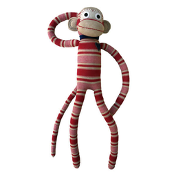 [501544] HickUps Kuscheltier Sockenaffe Maxi Streifen (Rot / Beige)