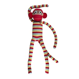 [501540-13] HickUps Kuscheltier Sockenaffe Maxi Streifen (Rot / Gelb)