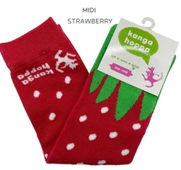 [501769] Kangahoppa Stulpen (STRAWBERRY, 3 - 6M (Midi Size))