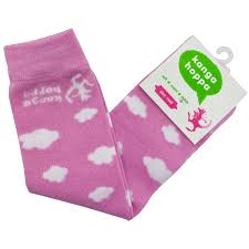 [501774] Kangahoppa Stulpen (PINK CLOUDS, 0  - 3M (Tiny Size))