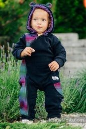 [502119] Lenny Lamb Fleeceoverall (Schwarz mit Little Herringbone Impression Dark, 62)