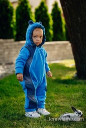 [502121] Lenny Lamb Fleeceoverall (Türkis mit Little Herringbone Illusion, 74)