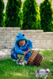 [502122] Lenny Lamb Fleeceoverall (Türkis mit Little Herringbone Petrea, 62)