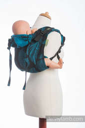 [502140] Lenny Lamb Onbuhimo Standard (56 - 86 cm / 20 Kilo) (Feathers türkis & schwarz)