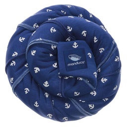 [502537] manduca® Sling elastisches Tragetuch (Limited Edition Blue Anchors)
