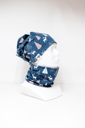 [503074] Twiga Mütze mit Loop (Denim / weiß / rosa, L)