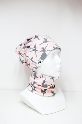 [503375] Twiga Mütze mit Loop (Rosa / Grau, S)