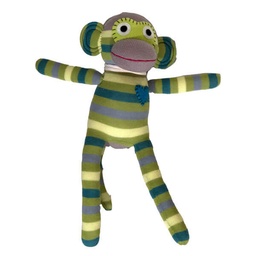 [503404-005] HickUps Kuscheltier Sockenaffe Midi Streifen (grün/lime)