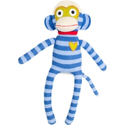 [503404-006] HickUps Kuscheltier Sockenaffe Midi Streifen (blau/hellblau)