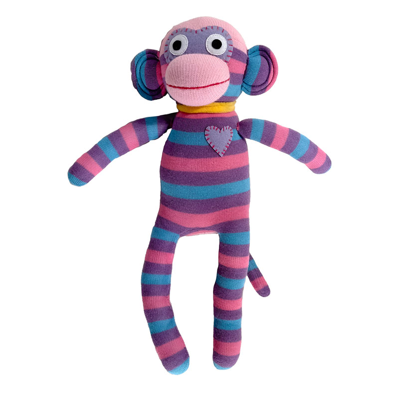 HickUps Kuscheltier Sockenaffe Midi Streifen
