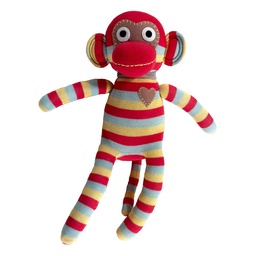 [503404-16] HickUps Kuscheltier Sockenaffe Midi Streifen (Rot / Gelb)