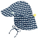 [503614-03] green sprouts Sonnenhut mit Nackenschutz 0-6m UV50+ (Navy Whale Geo)