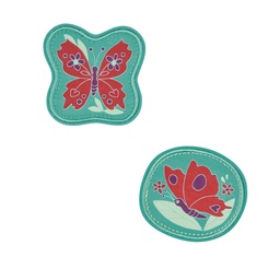[503707-23] Der Die Das Wechselbuttons für Schulranzen (Butterfly Garden)