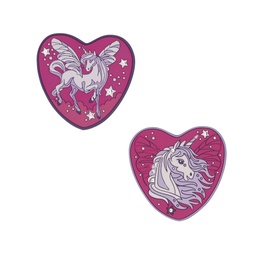 [503707-24] Der Die Das Wechselbuttons für Schulranzen (Purple Unicorn)