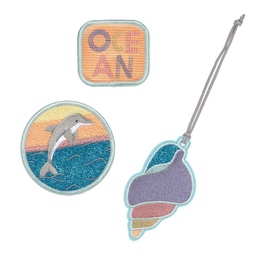 [503815-09] Lässig Anhänger & Patches 3er Set (Dolphin (Ocean Edition))