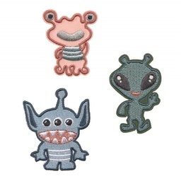 [503816-02] Lässig Textil-Sticker (3 Stk) - Schul Set (Monster)