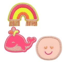 [503816-04] Lässig Textil-Sticker (3 Stk) - Schul Set (Whale Pink)
