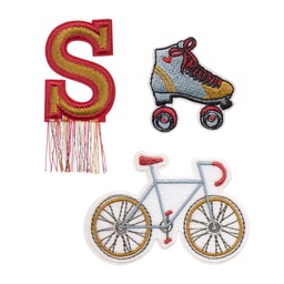[503816-07] Lässig Textil-Sticker (3 Stk) - Schul Set (Bike)