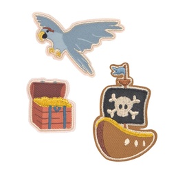 [503816-08] Lässig Textil-Sticker (3 Stk) - Schul Set (Pirat)
