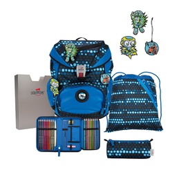 [503989-08] Der Die Das Schulranzen-Set Ergoflex Light 2025/2026 5 tlg. (Superflash Blue Robot)