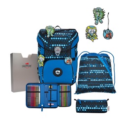 [503990-08] Der Die Das Schulranzen-Set Ergoflex Easy  tlg. (Superflash Blue Robot)