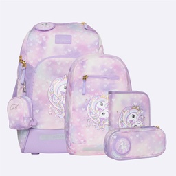 [503996-11] Beckmann Schulrucksack-Set Active Air FLX 6-teilig (Unicorn Princess Purple)