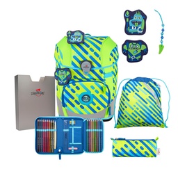 [504008-05] Der Die Das Schulranzen-Set Ergoflex Tiny 5 tlg. (NEON Set Monster)
