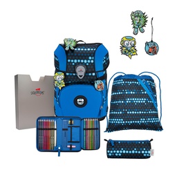 [504008-08] Der Die Das Schulranzen-Set Ergoflex Tiny 5 tlg. (Superflash Blue Robot)