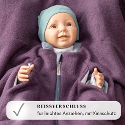 [504012-19] Kikkifax Kindersitzponcho aus Wollwalk (Dusty Purple)