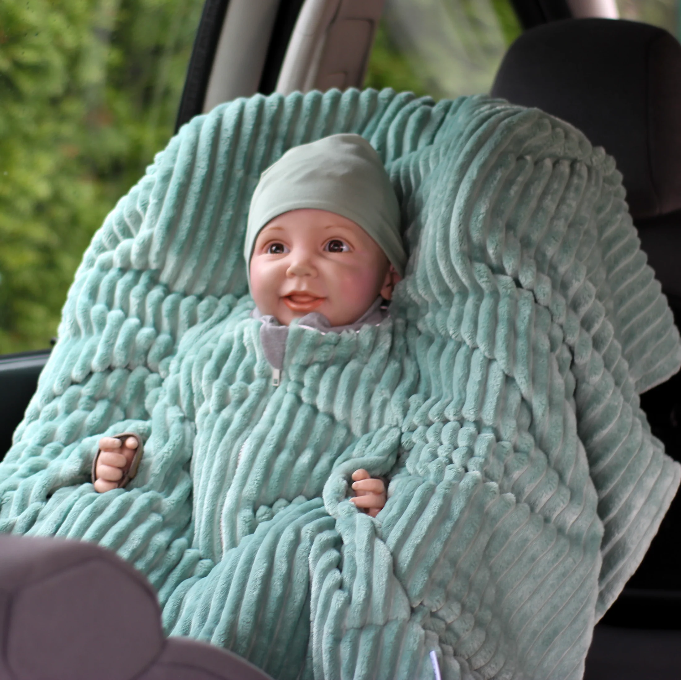 [504013-05] Kikkifax Kindersitzponcho aus Fleece (Lovely Mint)