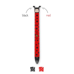 [504184-5] Legami Zweifarbiger Kugelschreiber - Click & Clack (Ladybug)