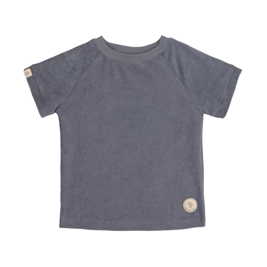 Lässig Frottee T-Shirt Kinder Anthrazit