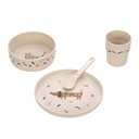 [504235-3] Lässig Kindergeschirr Set (Teller - Schüssel - Becher - Löffel) (Little Mateys Royal Blau)