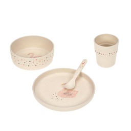 [504235-4] Lässig Kindergeschirr Set (Teller - Schüssel - Becher - Löffel) (Little Water, Schwan)