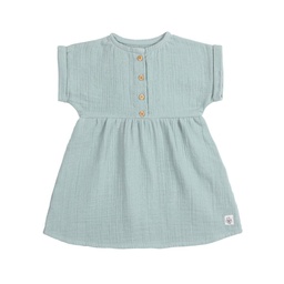 [504245-4] Lässig Kinderkleid - Bio Baumwolle Silbergrau (98/104)