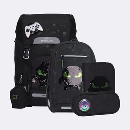[504378-4] Beckmann Schulrucksack-Set Classic Maxi - 6-tlg. Set (Pixel)